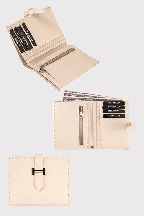 Zoozie Bags Helsinki Parlak - Cartera de Piel PU para Mujer, Color Crema